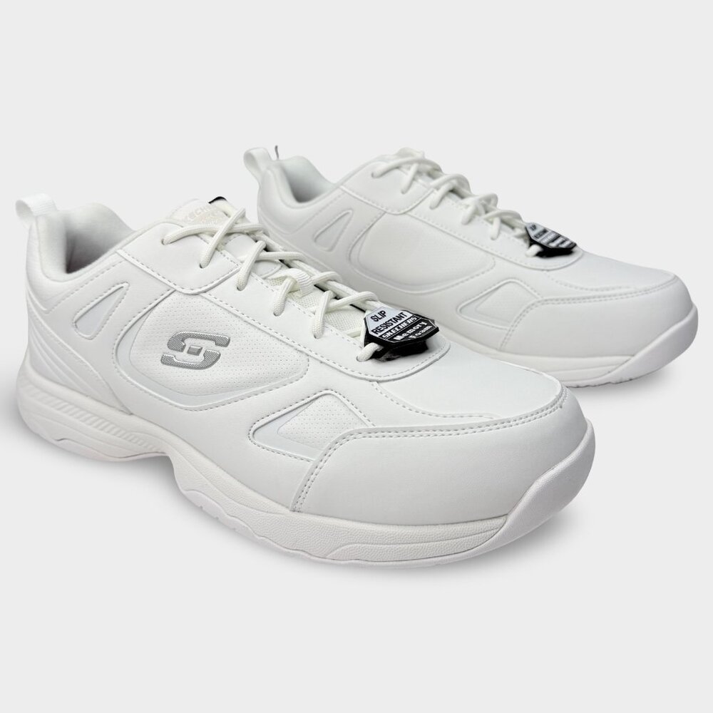 Skechers Work Relaxed Fit Dighton SR Men's 10 White EH SRO Safety Shoes 77111 - Picture 1 of 11